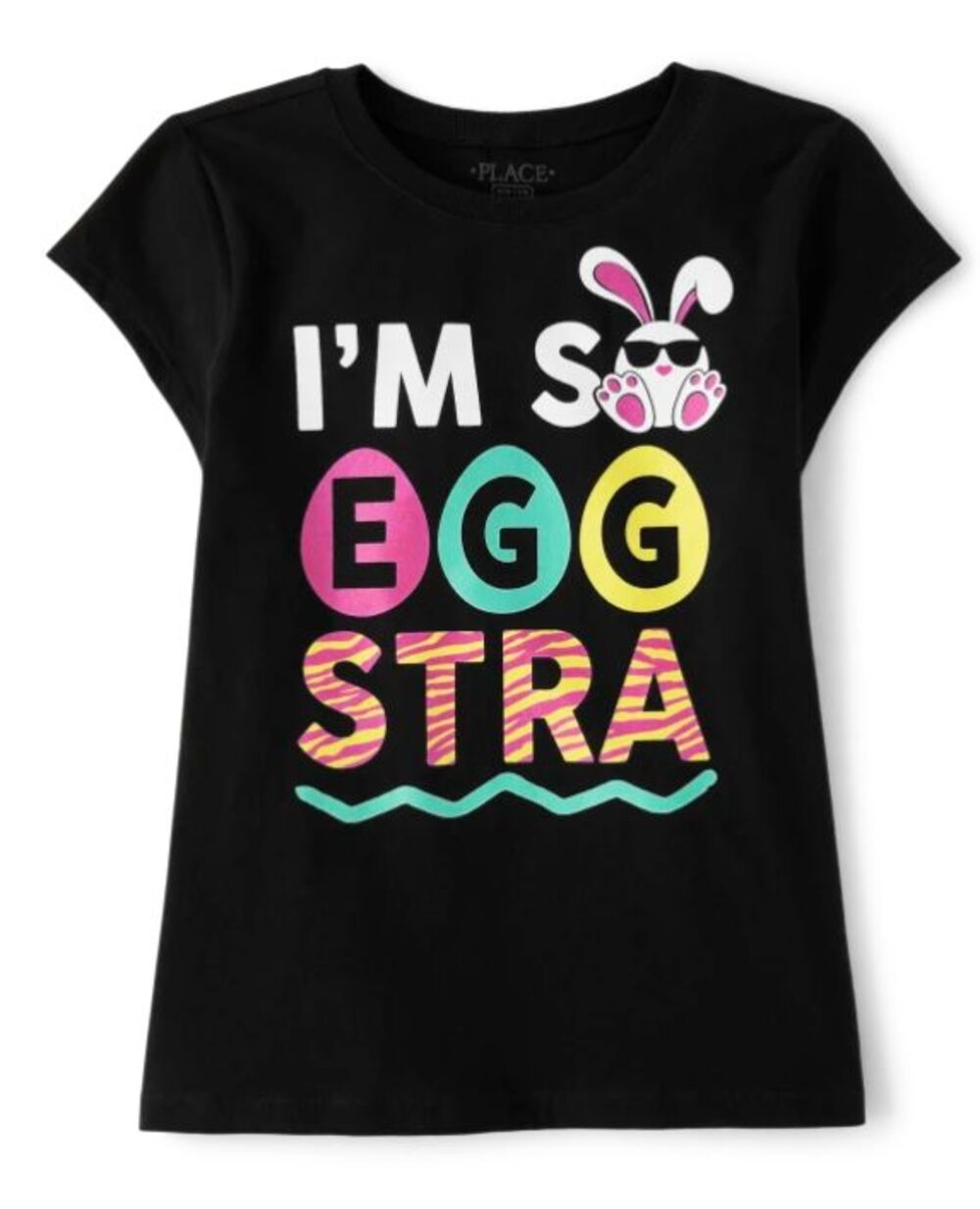 Girl's large 10/12 Tee I'm So Eggstra Childrens Place Short sleeve crew neck New